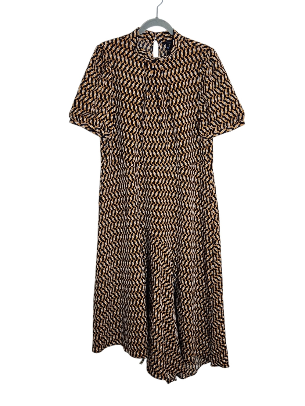 Who What Wear Brown and Black Geometric Asymmetric Midi Dress Size XXL NWT
